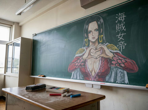 黑板艺术作品-海賊女帝