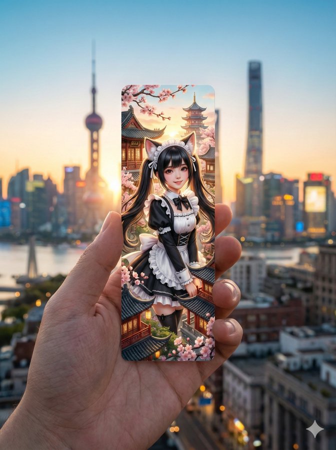 一只人的手握着一枚细长狭长的竖版模切书签 2