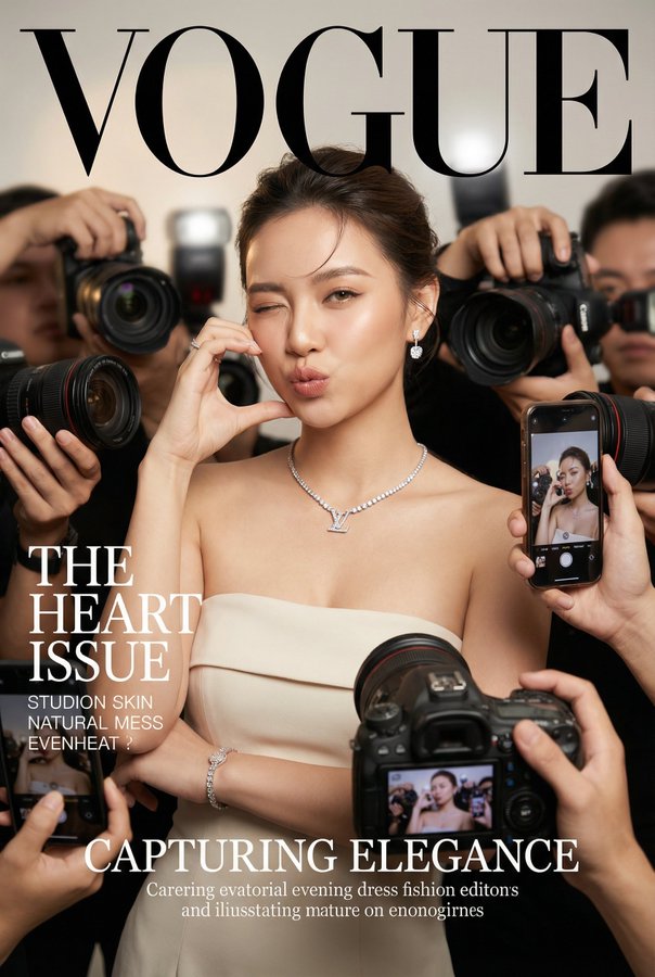 逼真的 Vogue 杂志封面风格的时尚肖像 2