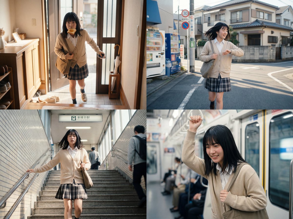 日系少女赶地铁 2