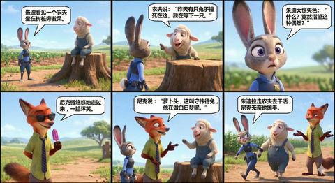 疯狂动物城朱迪和尼克讲小故事-守株待兔 3