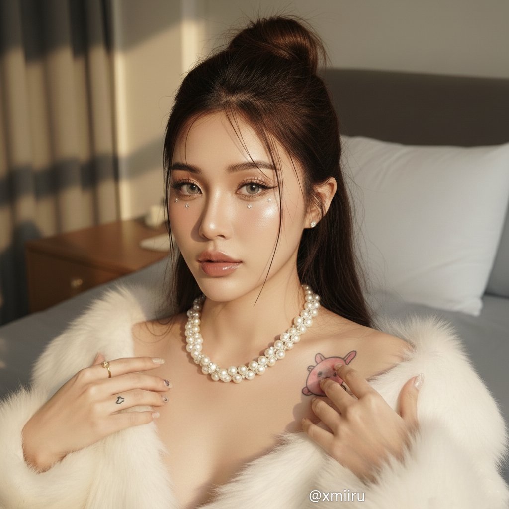 肤色白皙的美丽女性沐浴在晨光中 2