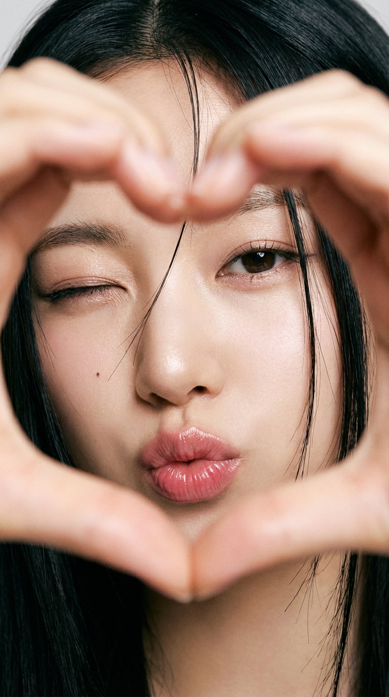 女生双手比出一个心形 2