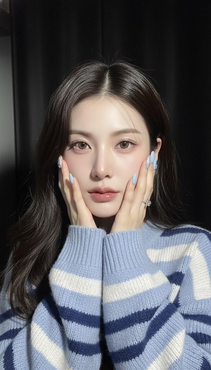 一张年轻女性的逼真特写自拍照 2