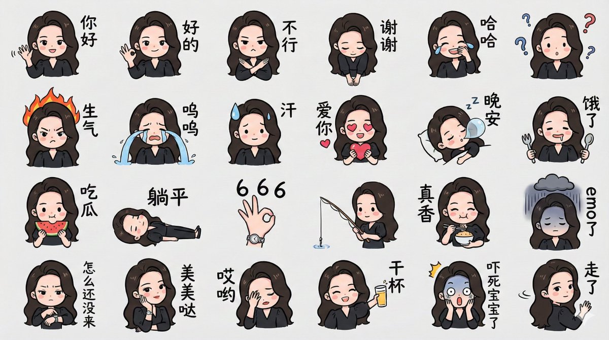彩色手绘风格表情包 2